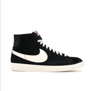 Nike Black Suede Vintage Hightop Blazers Sneakers